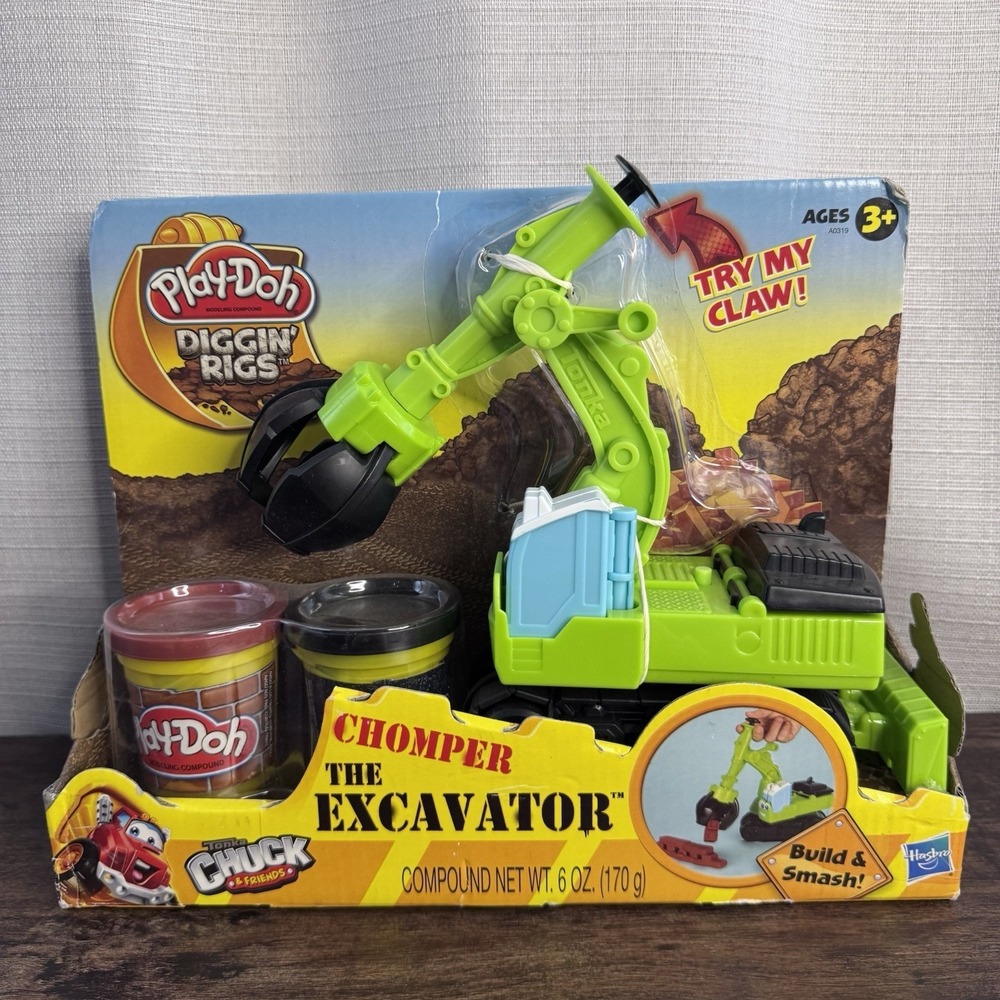 NEW Play-Doh Diggin' Rigs Tonka Chomper The Excavator Playset Chuck and Friends
